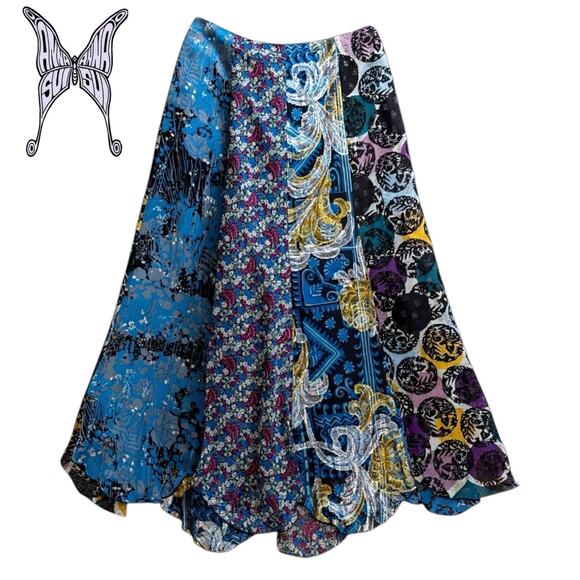 NWT Anna Sui Patchwork Silk Maxi Skirt - Picture 1 of 7